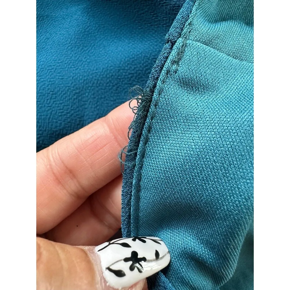 Top Choice Fashion NWT Intricate Floral Beading Sequin Cocktail Midi Dress L Blue Size L - Image 8