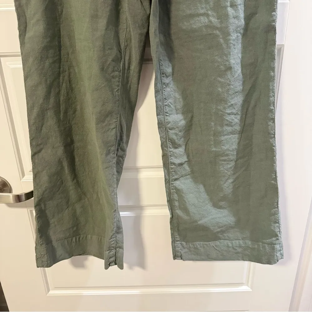 Frank & Eileen Hunter Green Wexford Wide-Leg Linen Pants Size 6 - Image 7