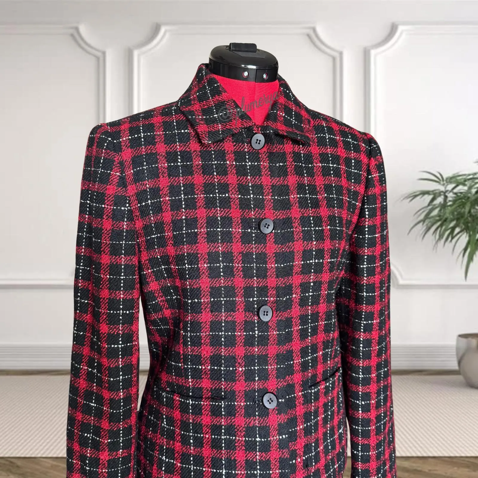 Vintage Amanda Smith Plaid Mohair Skirt Suit Size 10 - Image 2