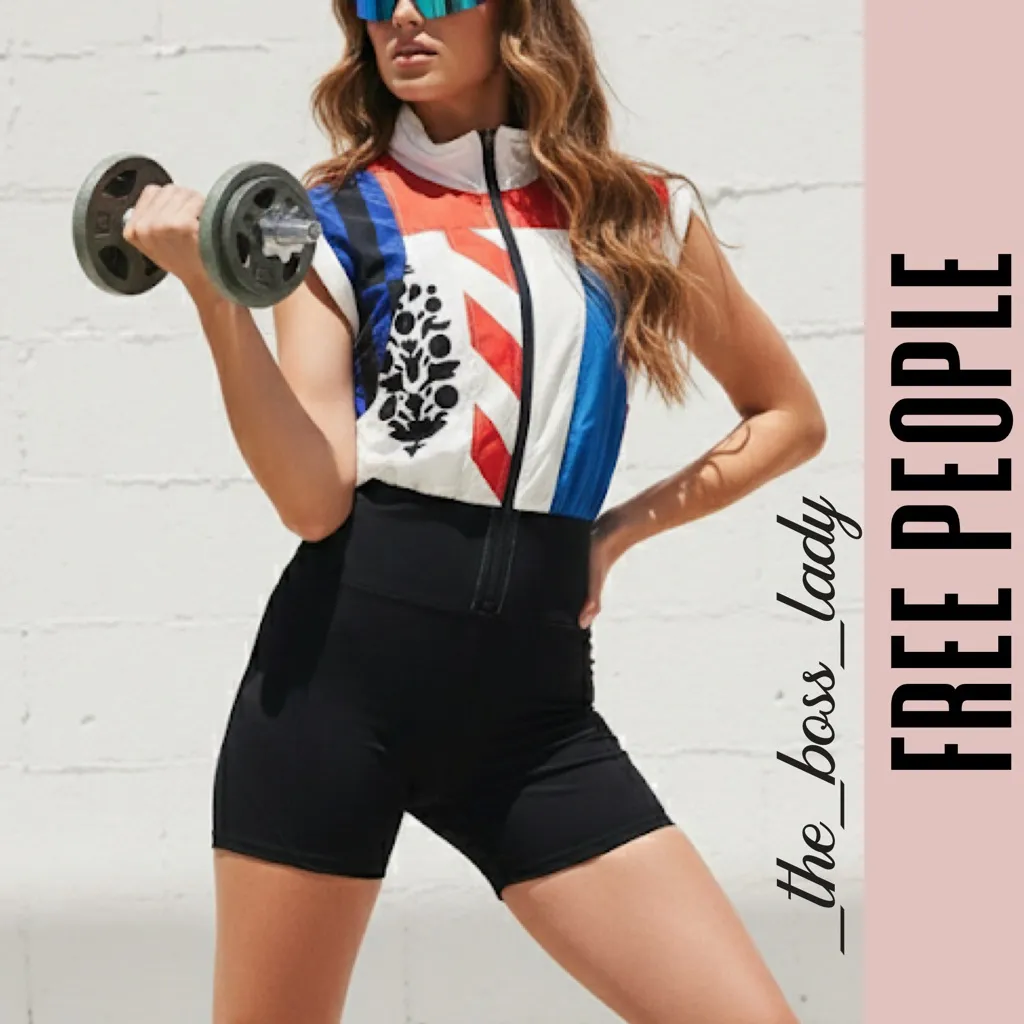 Free People romper Small one piece onesie USA flag sporty activewear sportswear - Image 9