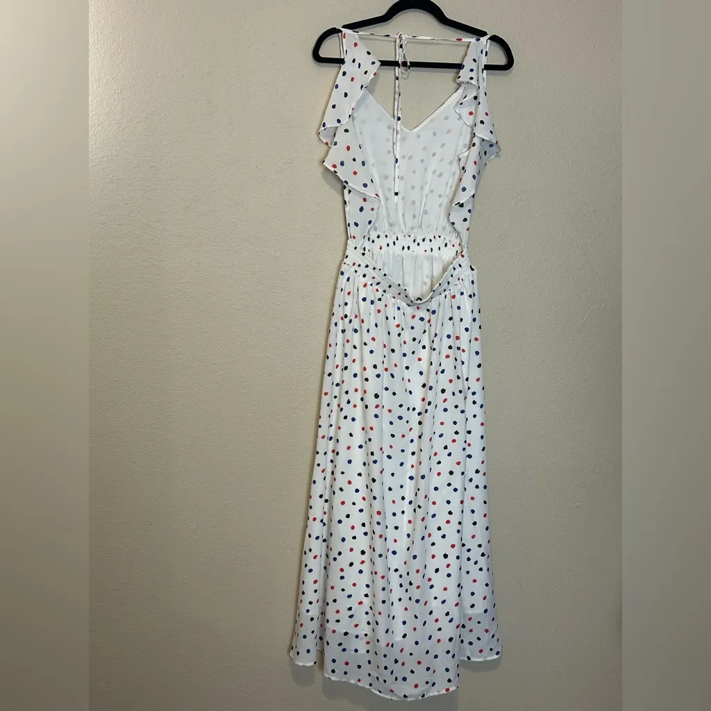 Molly Bracken Polka Dot Open Back Maxi Dress‎ Size Medium - Image 8