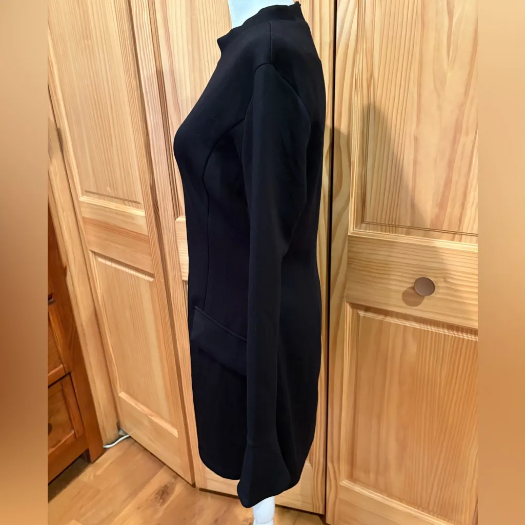 OFEEFAN Womens Fall Long Sleeve Mock Neck Dress Women’s L NWT Black Size L - Image 3