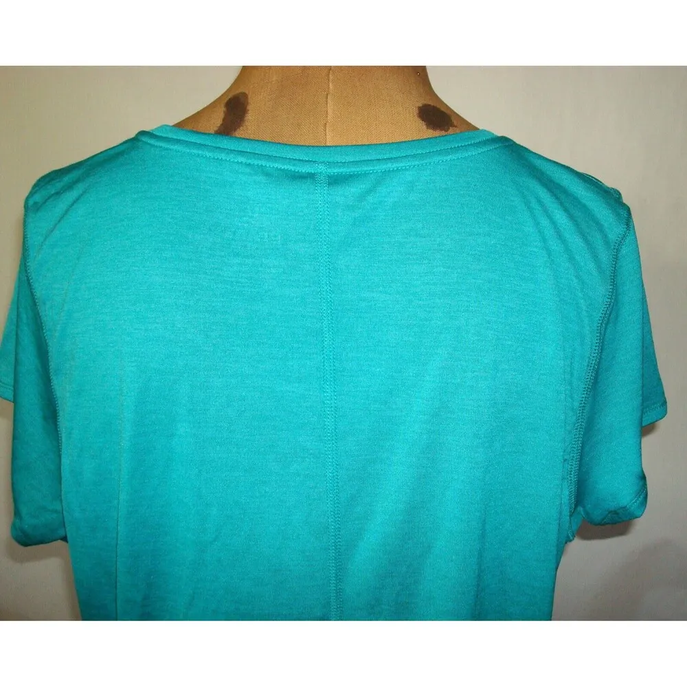 NWT Womens New PrAna Aqua Blue Run Yoga Top Logo Wicking Anti-Odor XL Revere Gym - Image 3