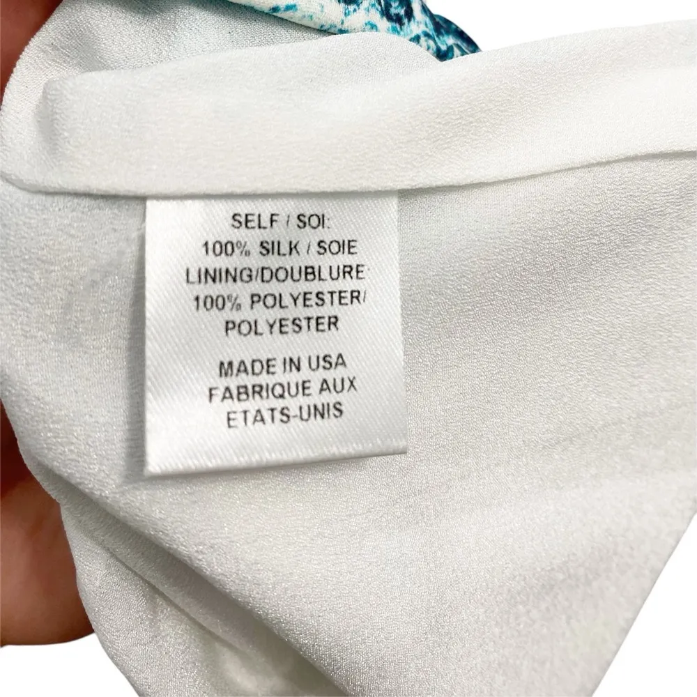 Haute Hippie Blue and White Drawstring Silk Dress Shorts Lined with Pockets Boho - Image 7