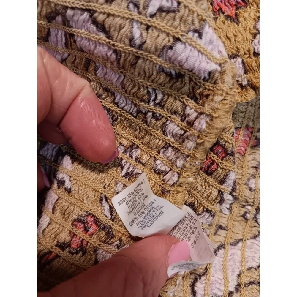 Aerie Cute Cropped Floral Fall Boho Y2K Fall Colored Top Large - Image 3