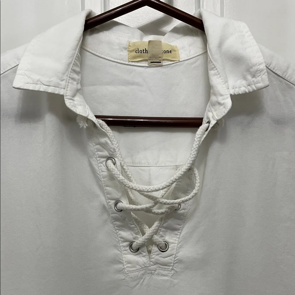 Cloth & Stone Lace-Up 100% Tencel Chambray Shirt & Dress Bundle Set - Size XS - Image 3