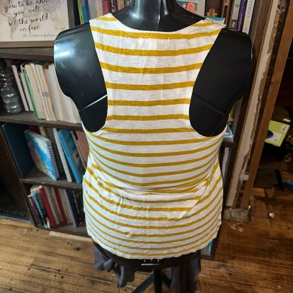 Sundry 1/S yellow striped Everybody Loves Sunshine tank - Image 2
