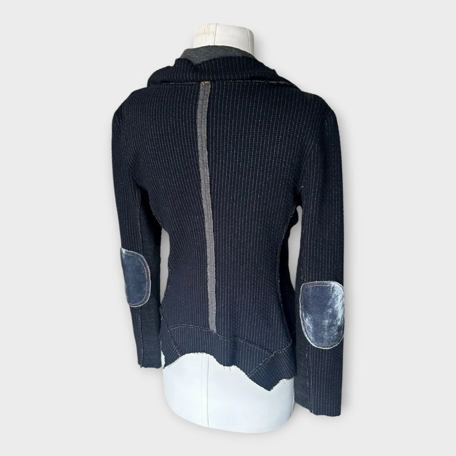 Aratta Silent Journey Drapey Asymmetrical Wrap Cardigan Navy Blue S Edgy Boho - Image 9