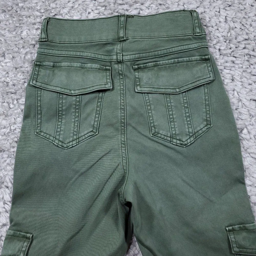 Spanx READ  Tall Stretch Twill Ankle Cargo Pant Women's Size XS Green Pull On - Image 5