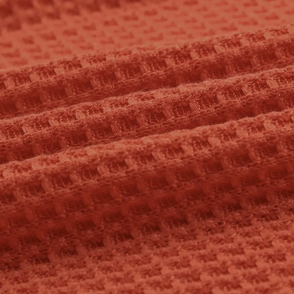 ORANGE CONTRAST EYELET KNIT TOP Size M - Image 4