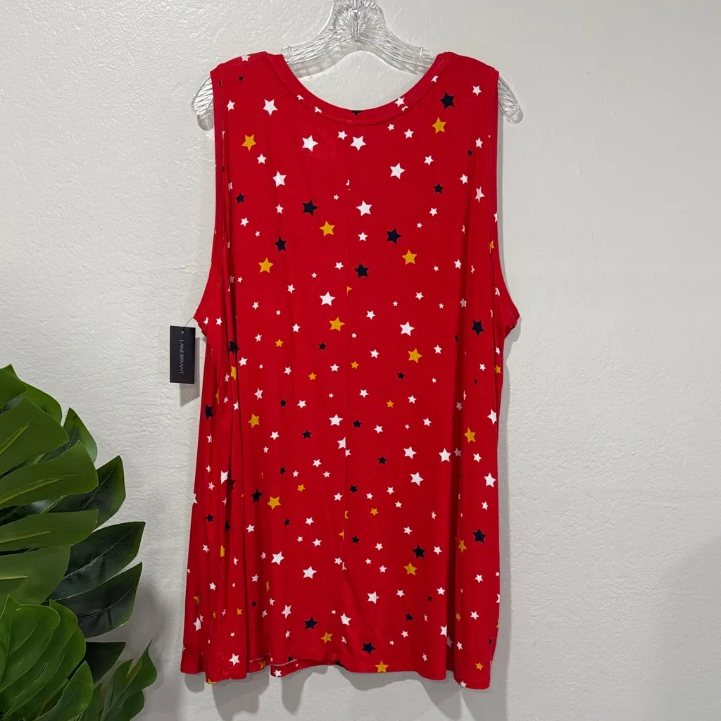NWT Lane Bryant Red Star-Patterned Top plus size 26/28 - Image 2