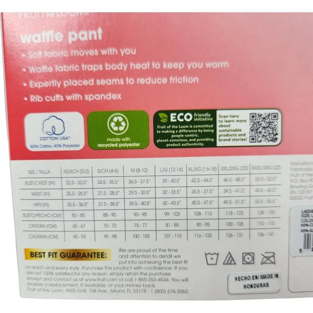 Fruit of the Loom EverSoft Women's Waffle Crew Shirt Size Large 12-14 White NEW - Image 10