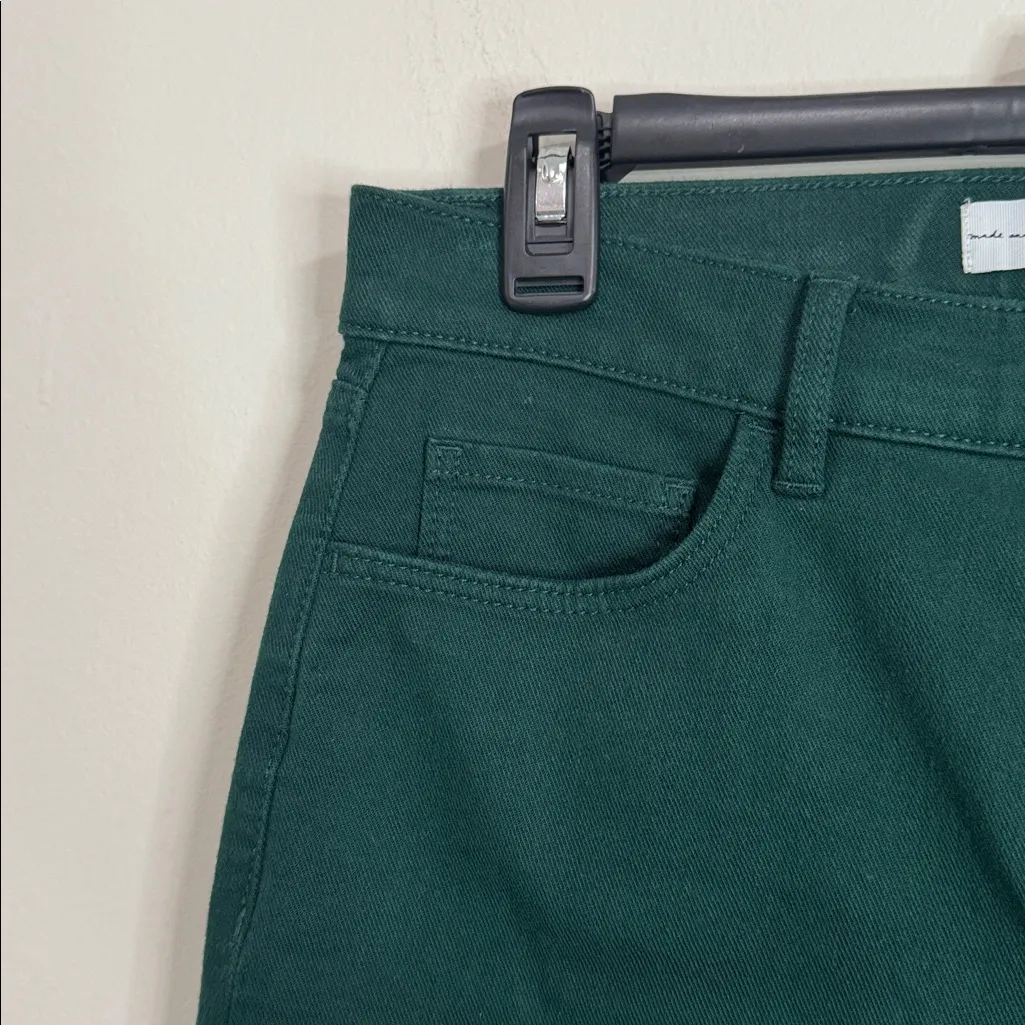 LOFT Forest Green Denim Hi-Rise Straight Leg Jeans Fall 2024 size 27 - Image 5