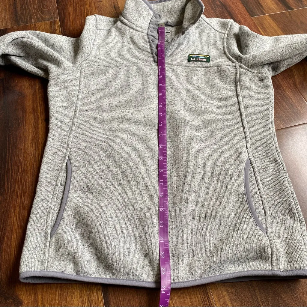 LL Bean Sweater Fleece Pullover in Pewter Gray Size XS - Image 8