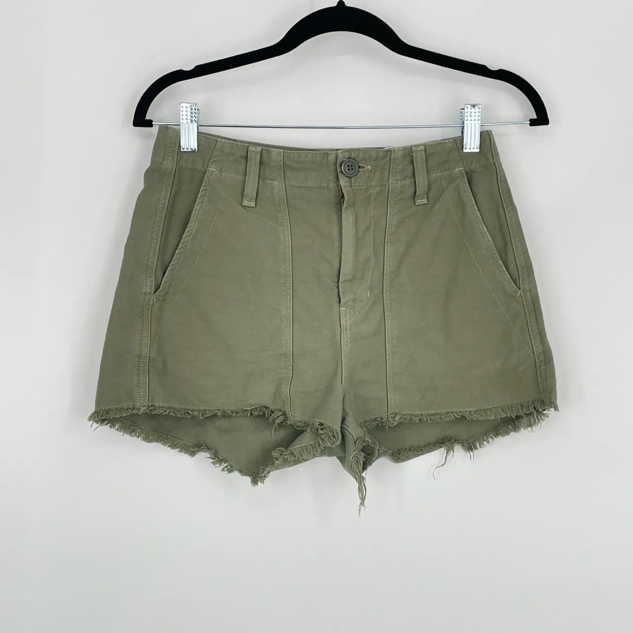 Citizens Of Humanity Women's‎ Frayed Hem Sateen Meghan Surplus Shorts Size 24 - Image 4