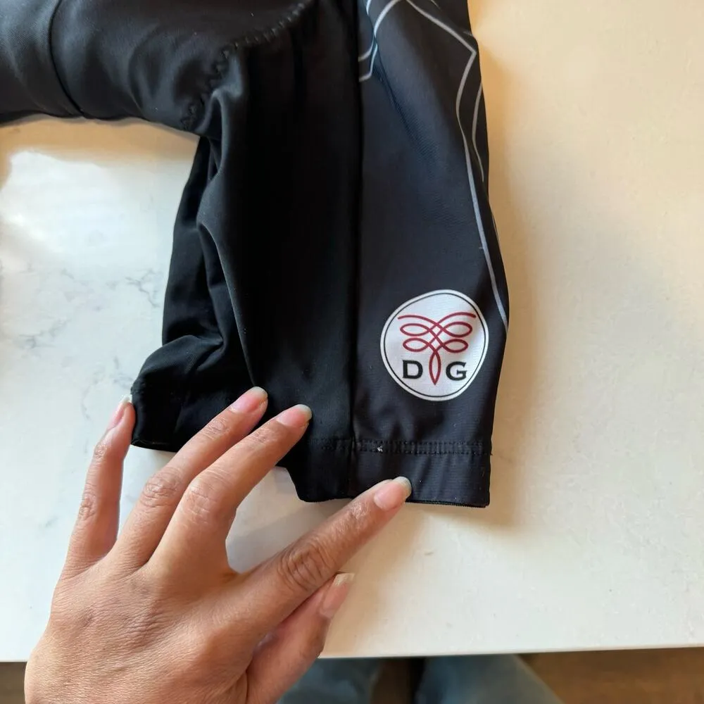 Dude Girl padded cycling bike shorts DG logo tribal graphic accents black size S - Image 2