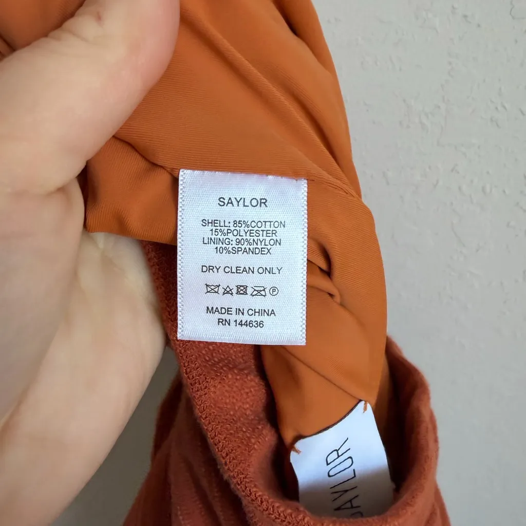 Saylor Staunton Fringe Slit Midi Skirt Womens XS Deep Orange Bohemian Layers - Image 6