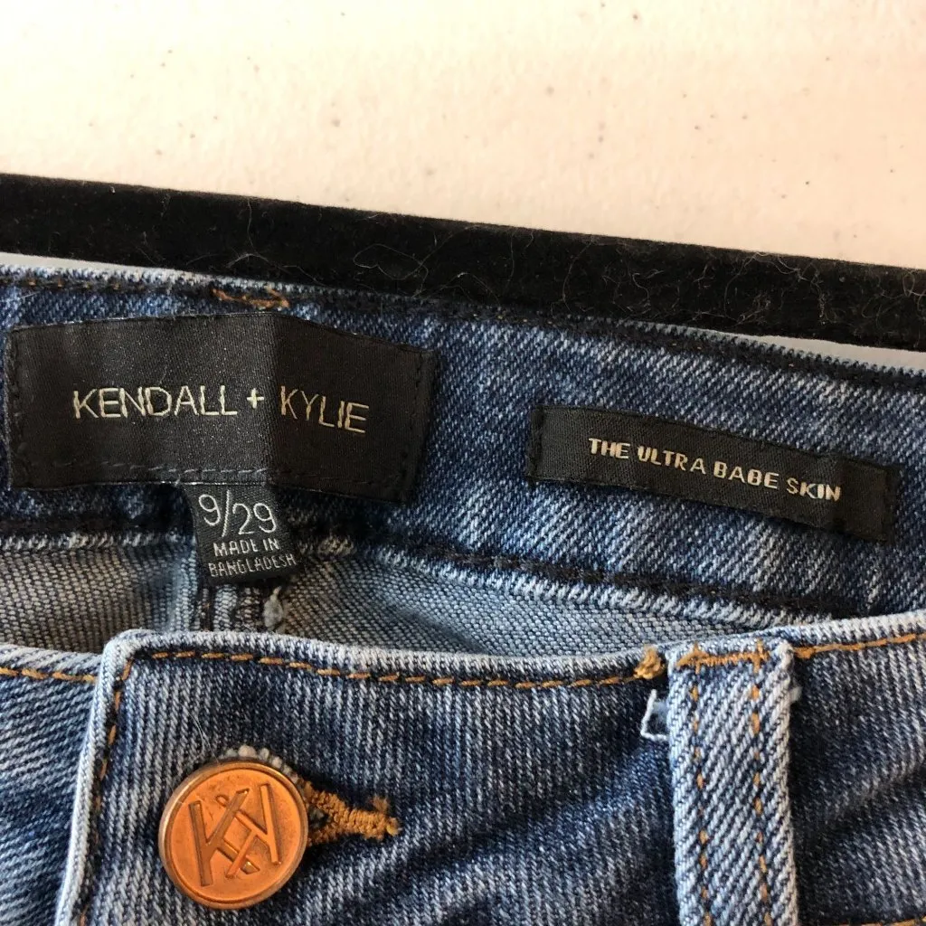 Kendall + Kylie Womens The Ultra Babe Skinny Jeans Size 9/29 Medium Wash Blue - Image 3