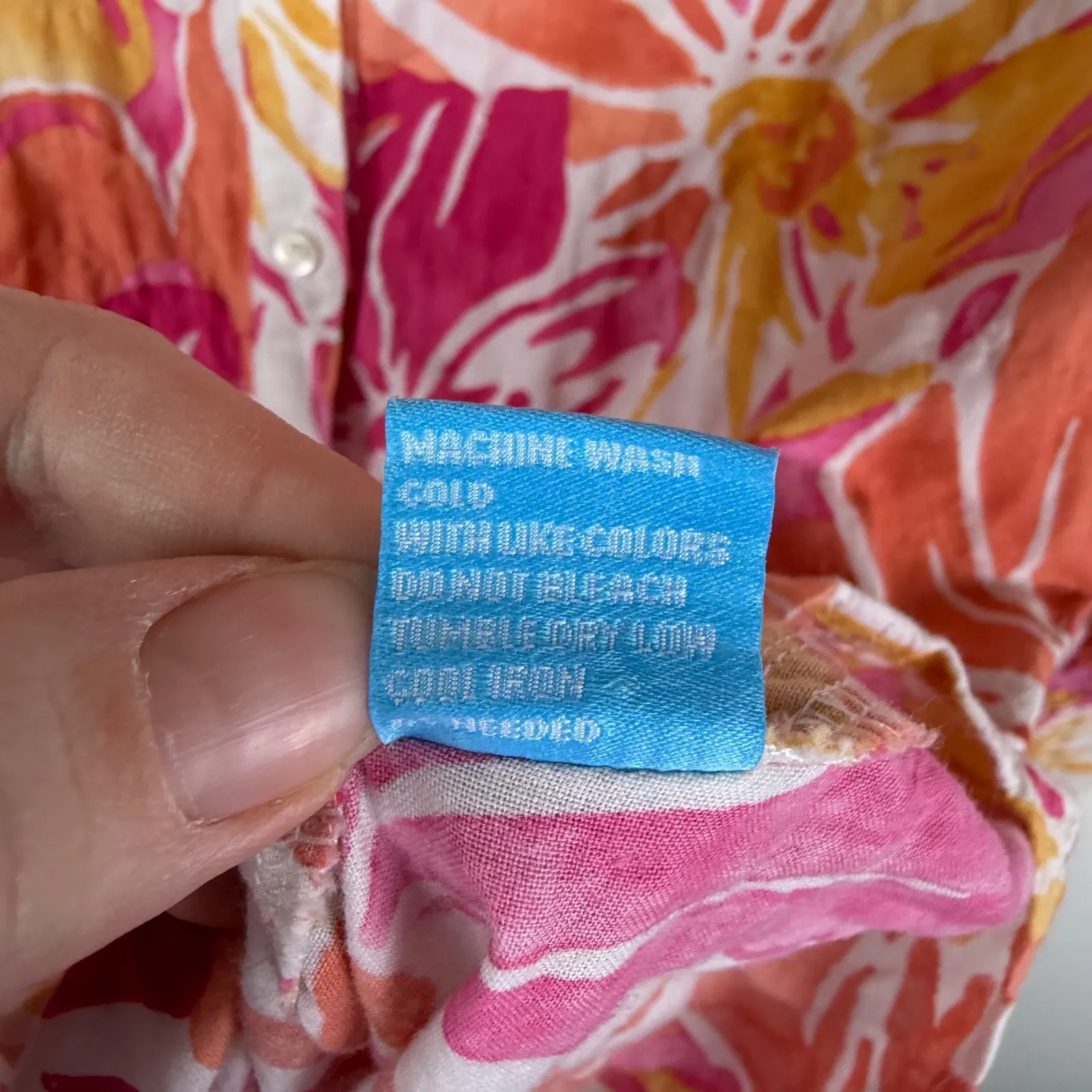 J McLaughlin Floral Button Down Shirt XS Multicolor Stretch Lightweight Preppy - Image 6