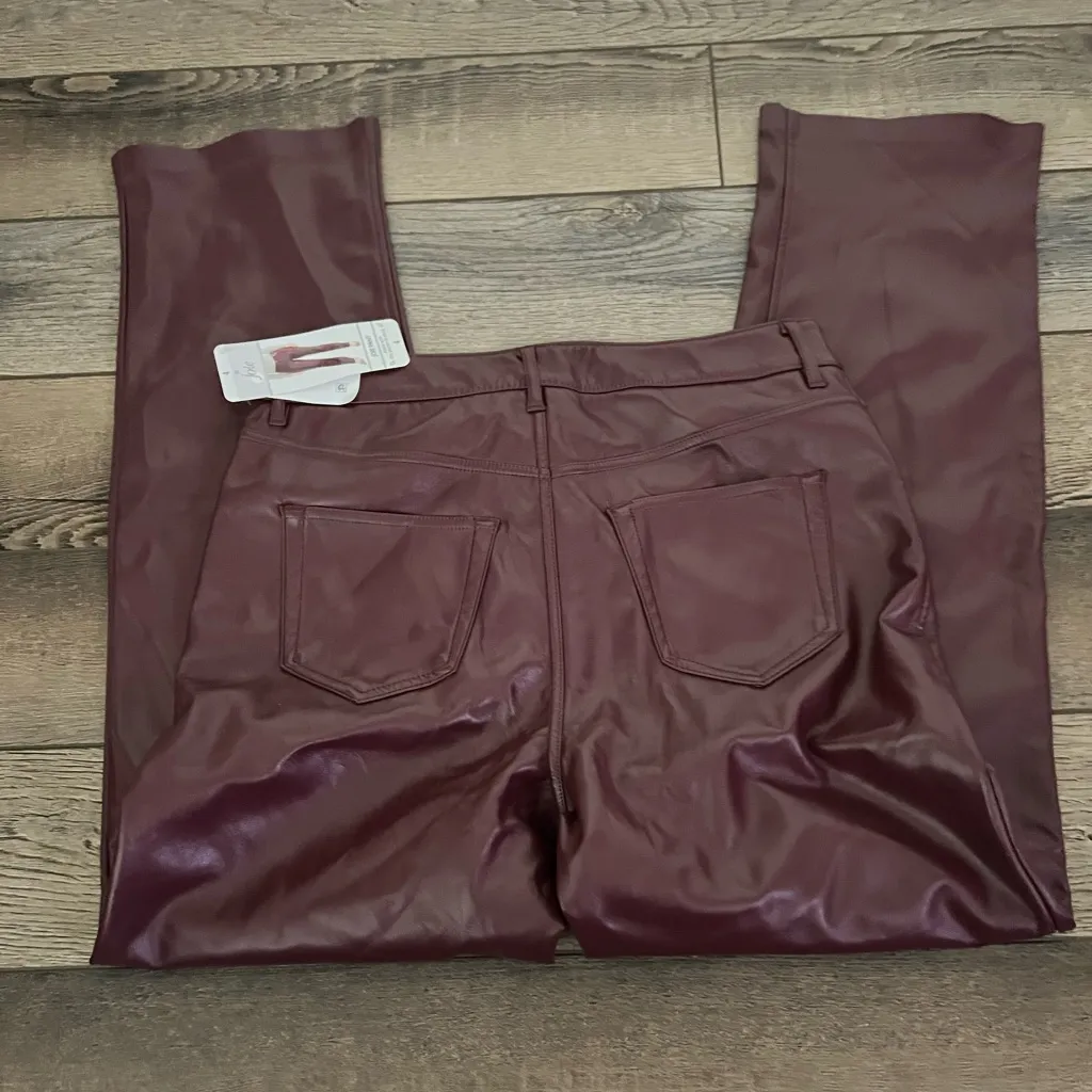 Joie Burgundy Vegan Leather Pants - Image 8