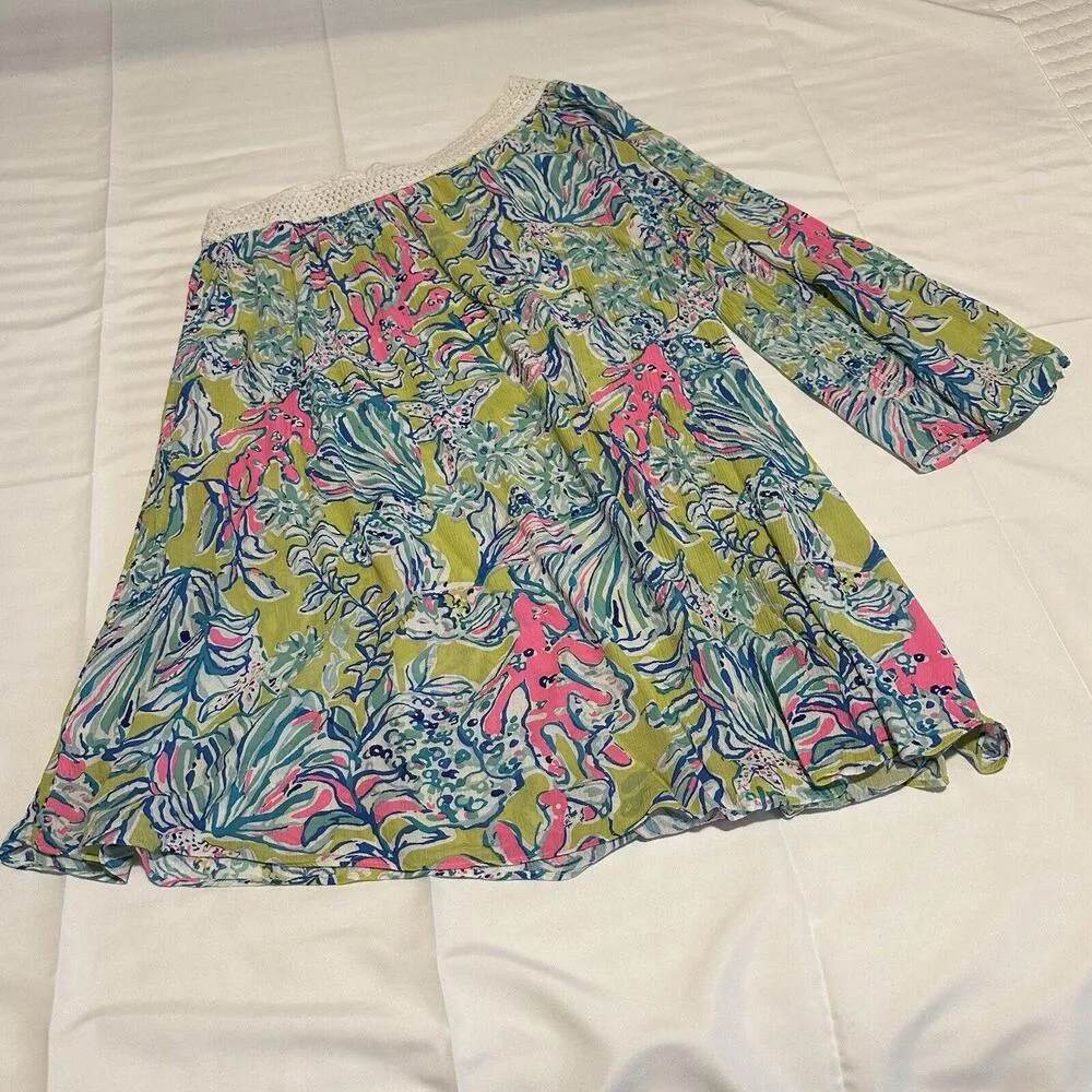 One Shoulder Shealyn Dress Swim Cover up Caftan Medium M - Image 10