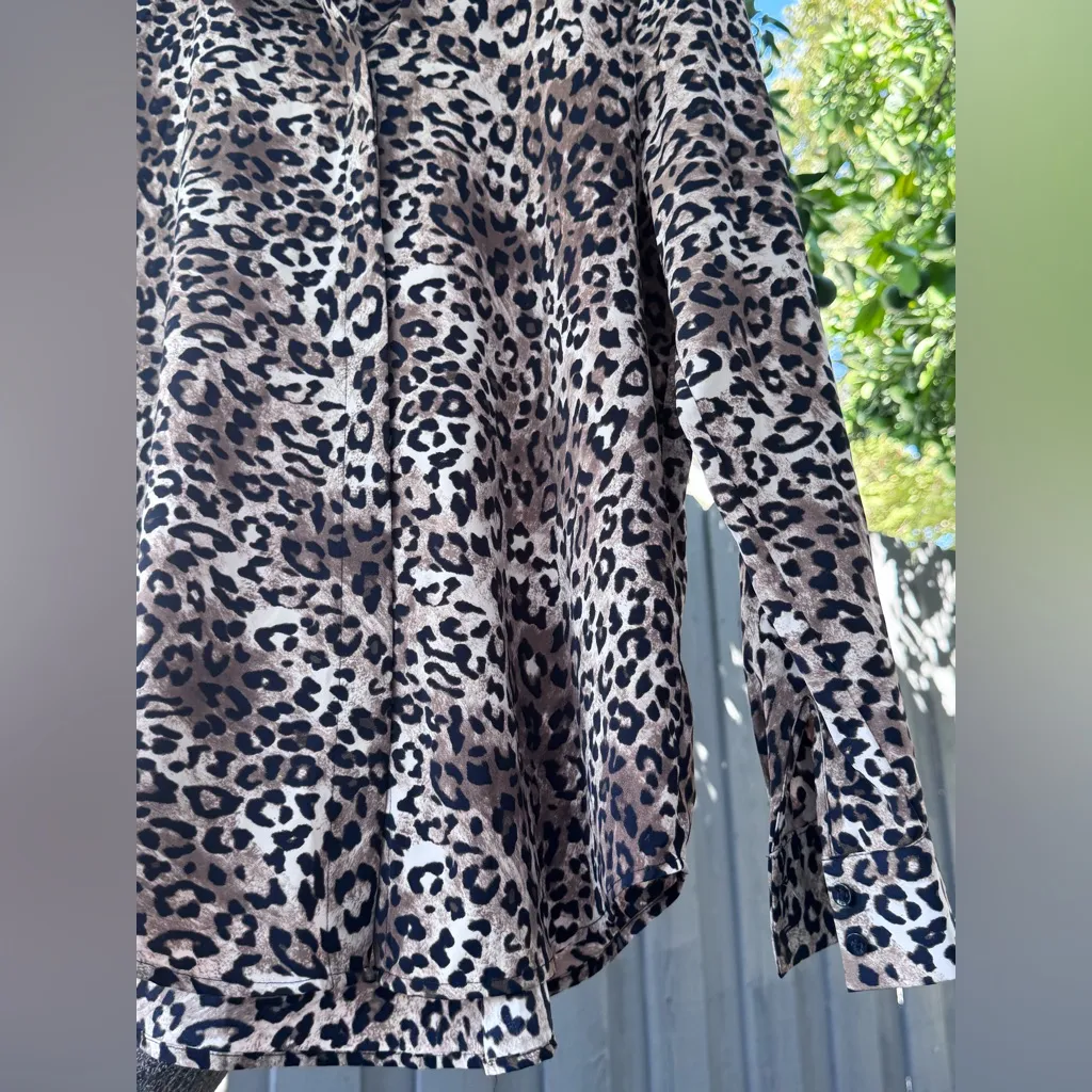 H&M Leopard Print Button-Up Blouse – Size 4 - Image 2