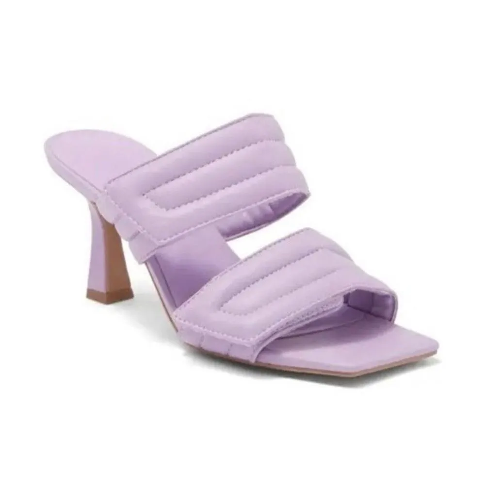 Abound Shoes Womens Size 6 Qarly Heeled Purple Square Toe Slip On Sandals - Image 2