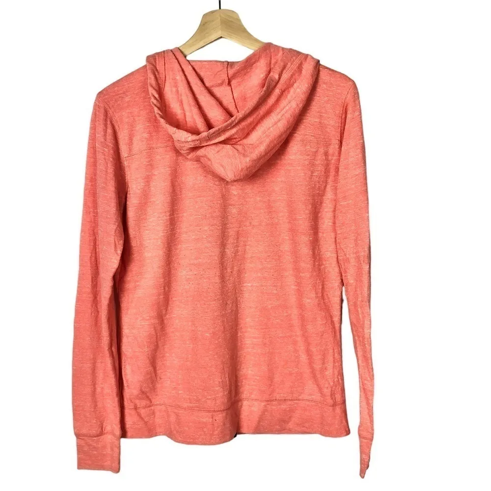 Reebok Heather Orange Full Zip Hooded Athletic Jacket M - Image 2