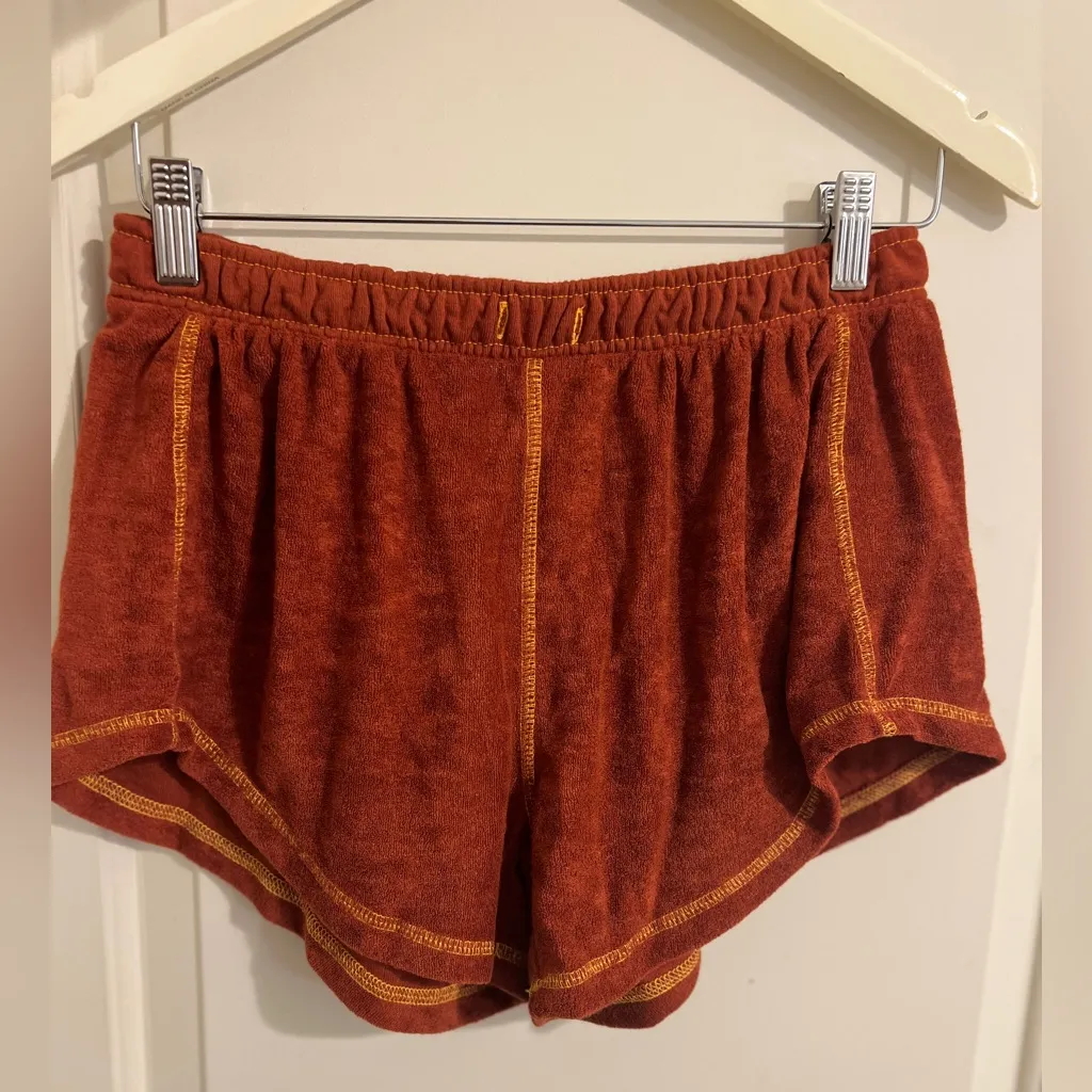 Free People Intimately Gimme More Terry Shorts Arabian Spice Brown Retro 60s - Image 2