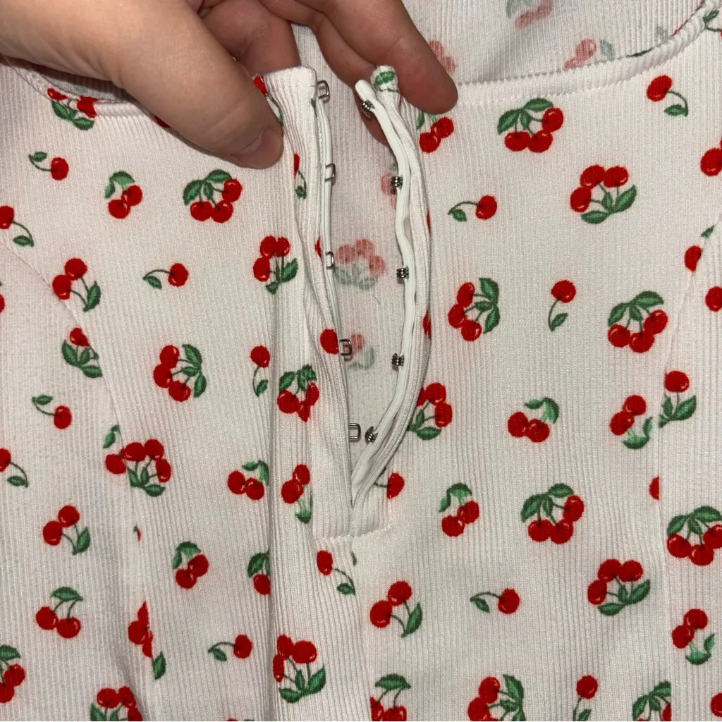 Rue21 White and Red Cherry Blouse - Image 2