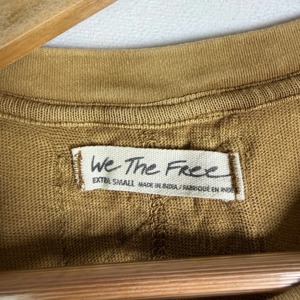 Free People Women’s Deconstructed Cutout Tee Raw Edge Boho Top Sz XS - Image 12