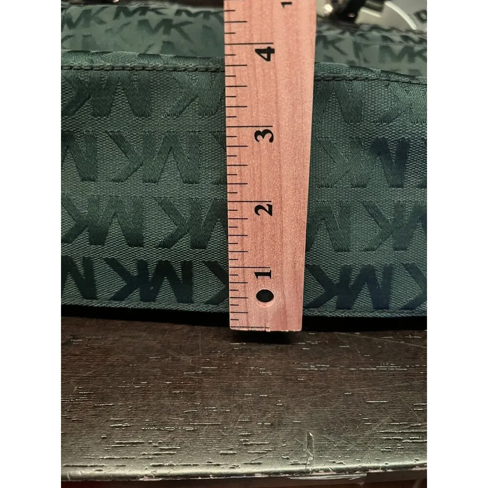 Michael Kors Tote Bag Womens Large Blue MK Monogram Shoulder Purse Handbag Zip - Image 10