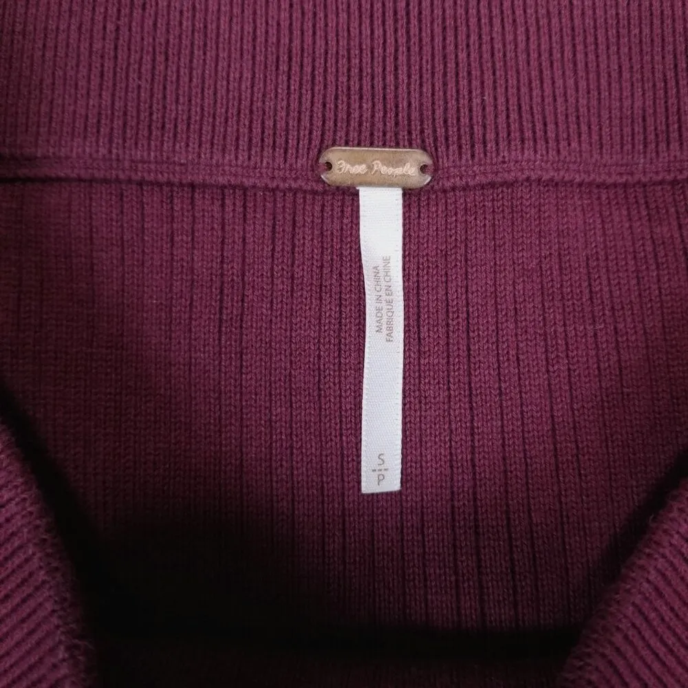 Free People Shine Bright Knit Maxi Skirt Burgundy Purple Sz Small - Image 3