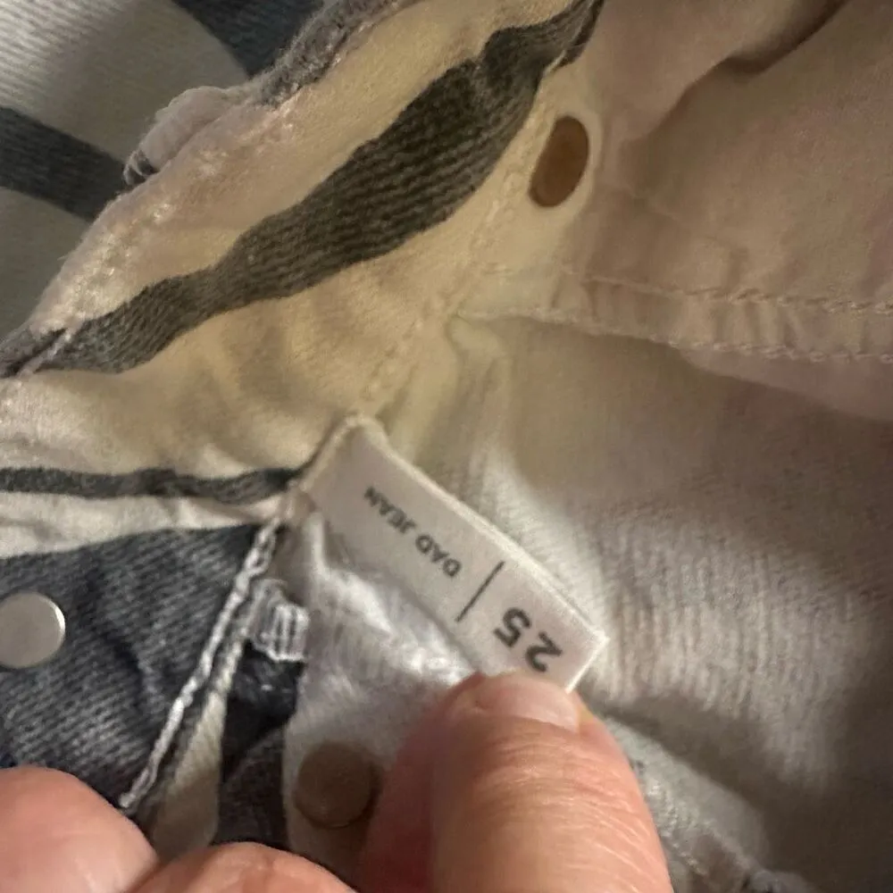 Pacsun butterfly dad jeans gray and white 25 - Image 3