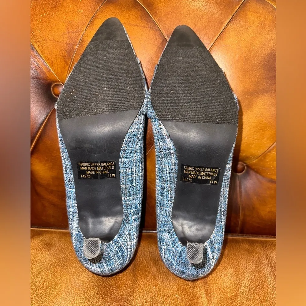 EY Boutique Women's Court Shoes with Bow Light Blue Size 11W - Image 9