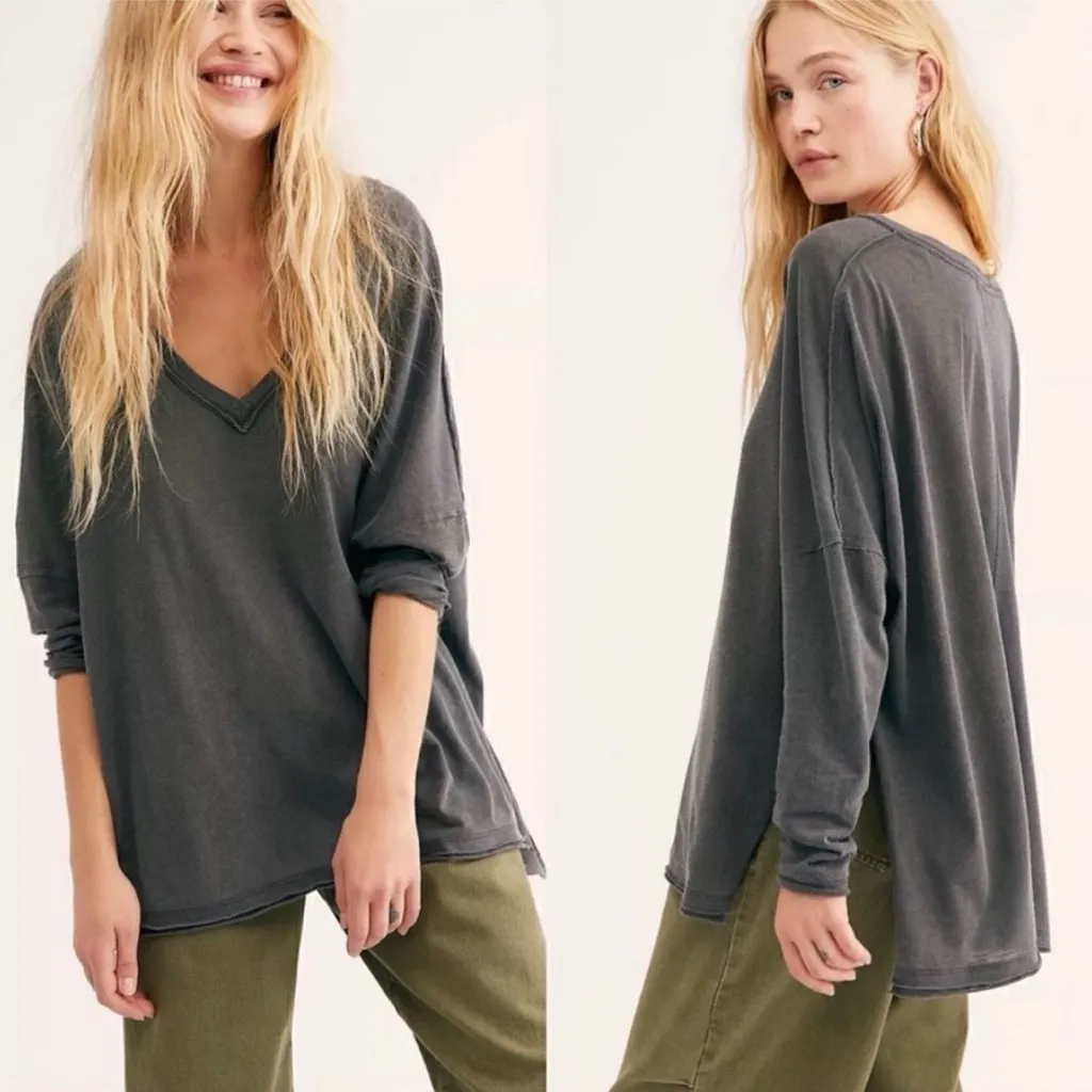 NWT Free People We The Free On My Mind Oversized Long Sleeve Tee Shirt - Image 2