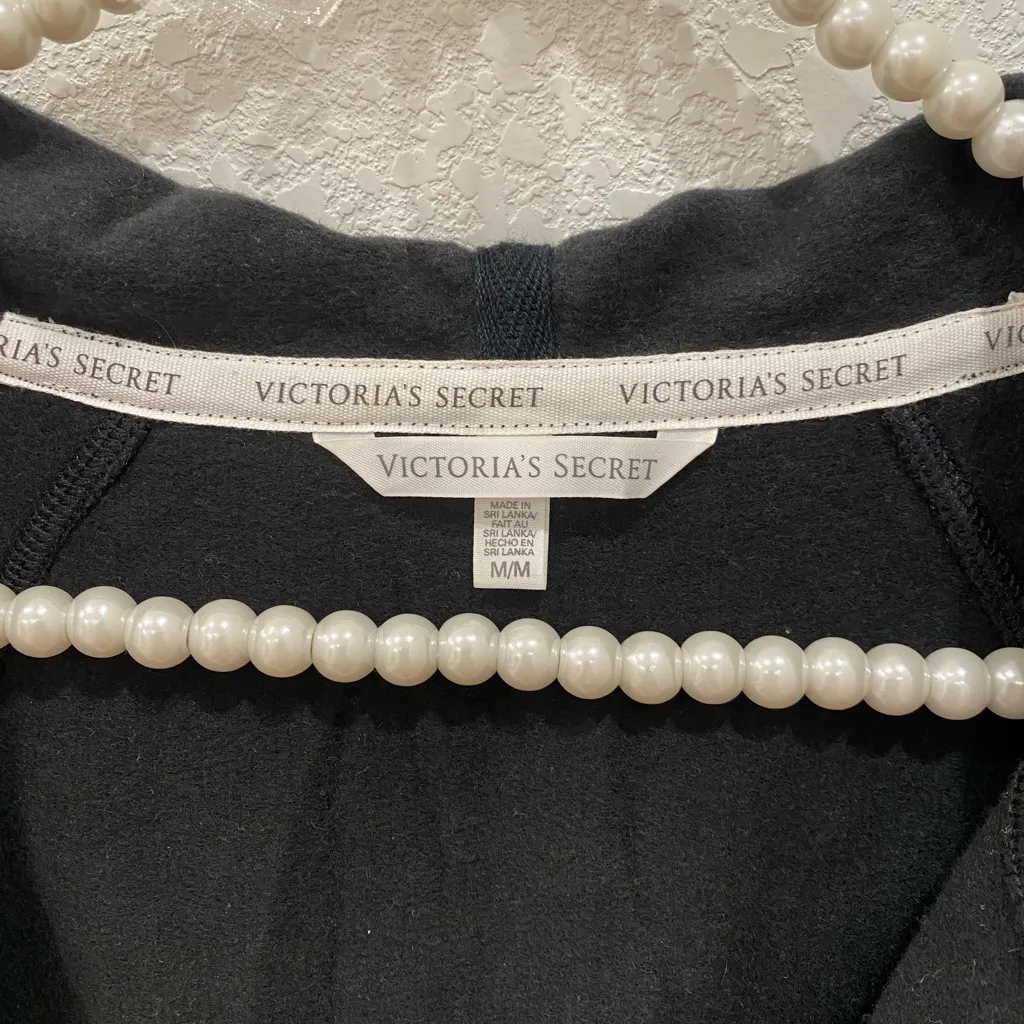 Victoria’s Secret sequin zip up hoodie black size M - Image 5