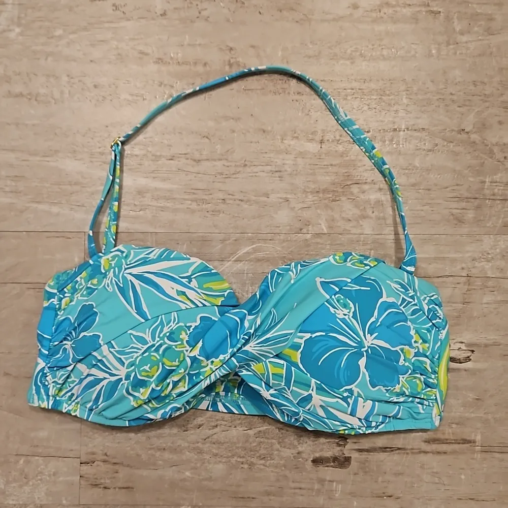💕BLEU ROD BEATTIE💕 Escape To The Beach Twist Bandeau Bikini Top ~ Lagoon 6 - Image 7