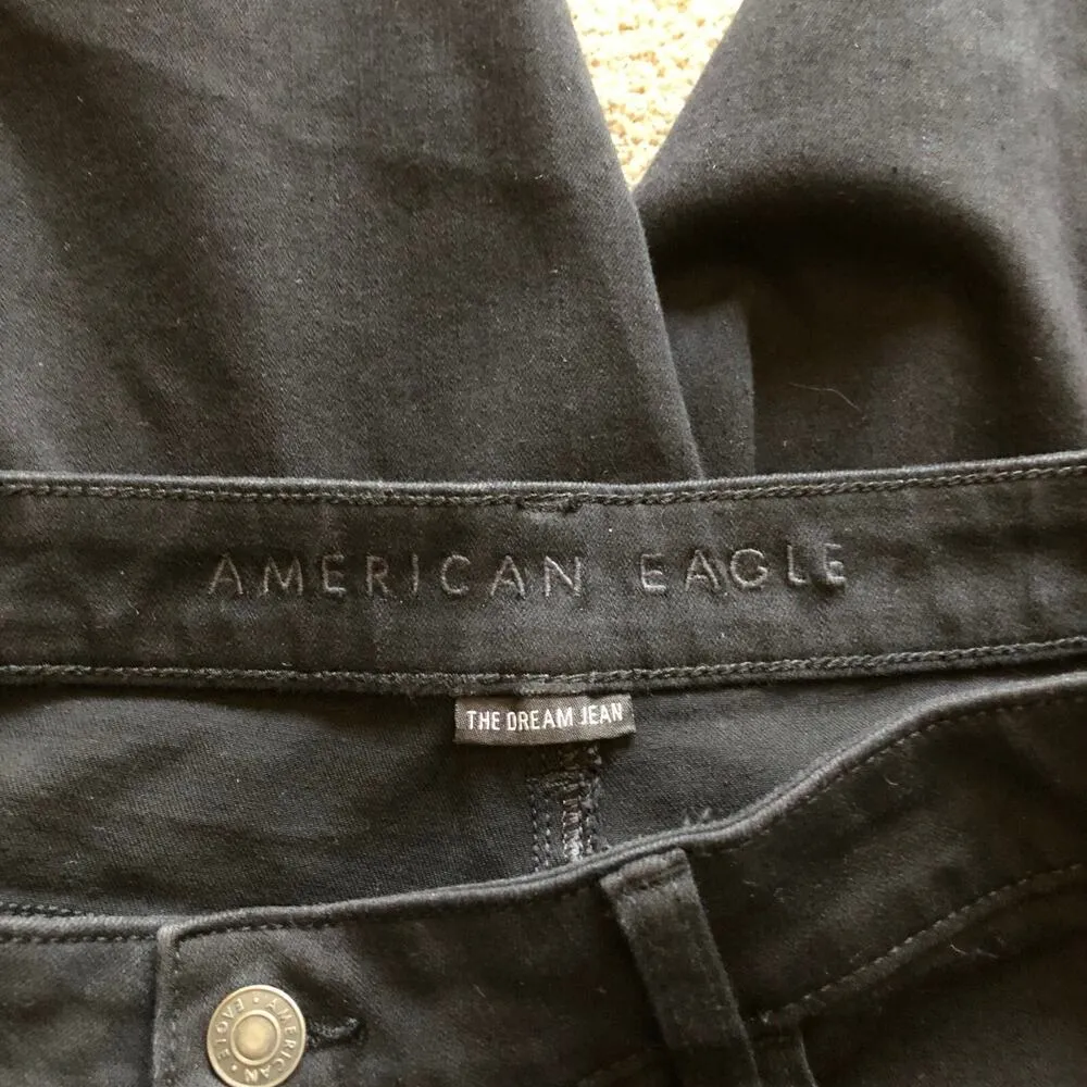 American Eagle Outfitters The Dream Jeans Distressed Black Women's Size 14 Short - Image 11