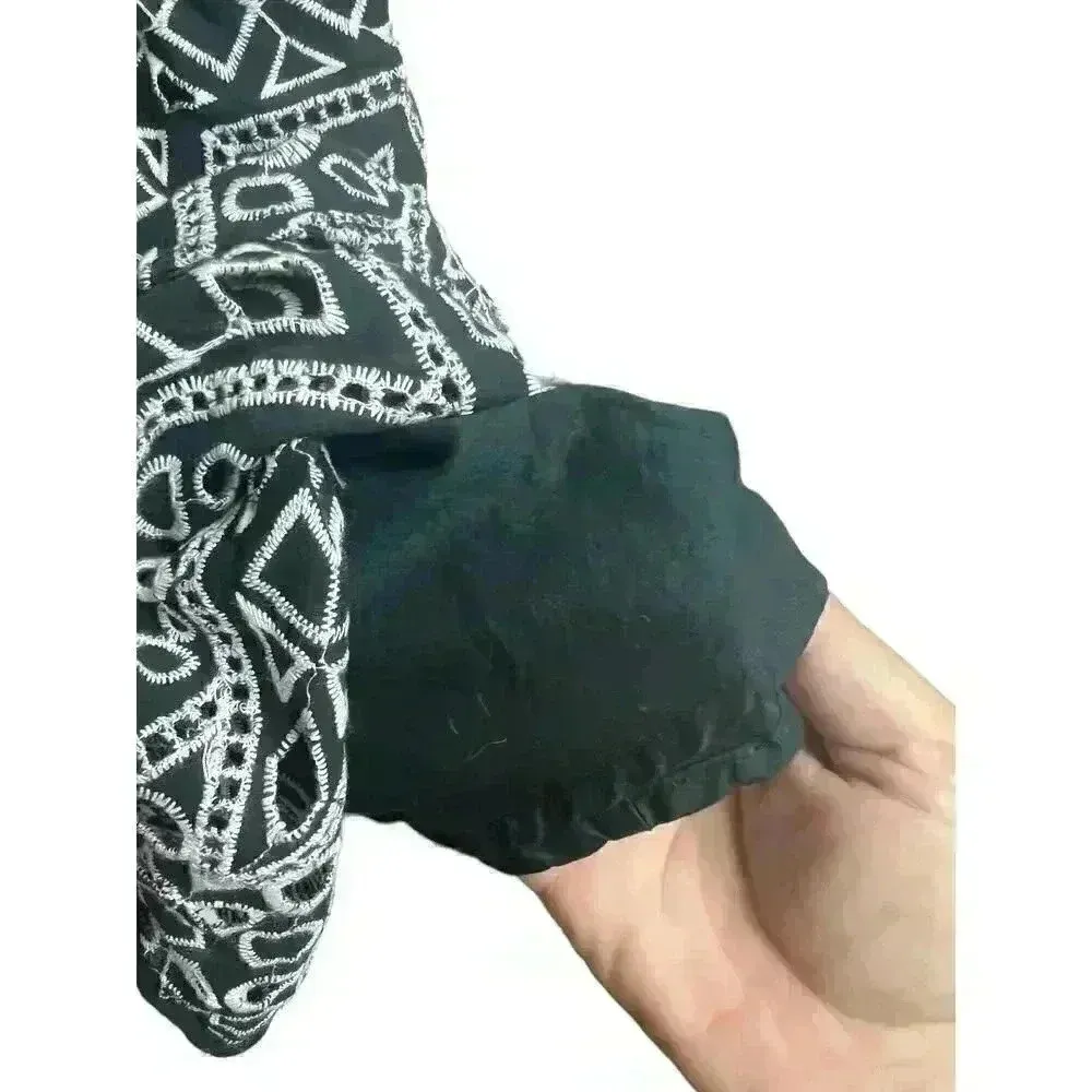 Banana Republic Geo Lace Strappy Dress Black White Size 0 Petite - Image 6