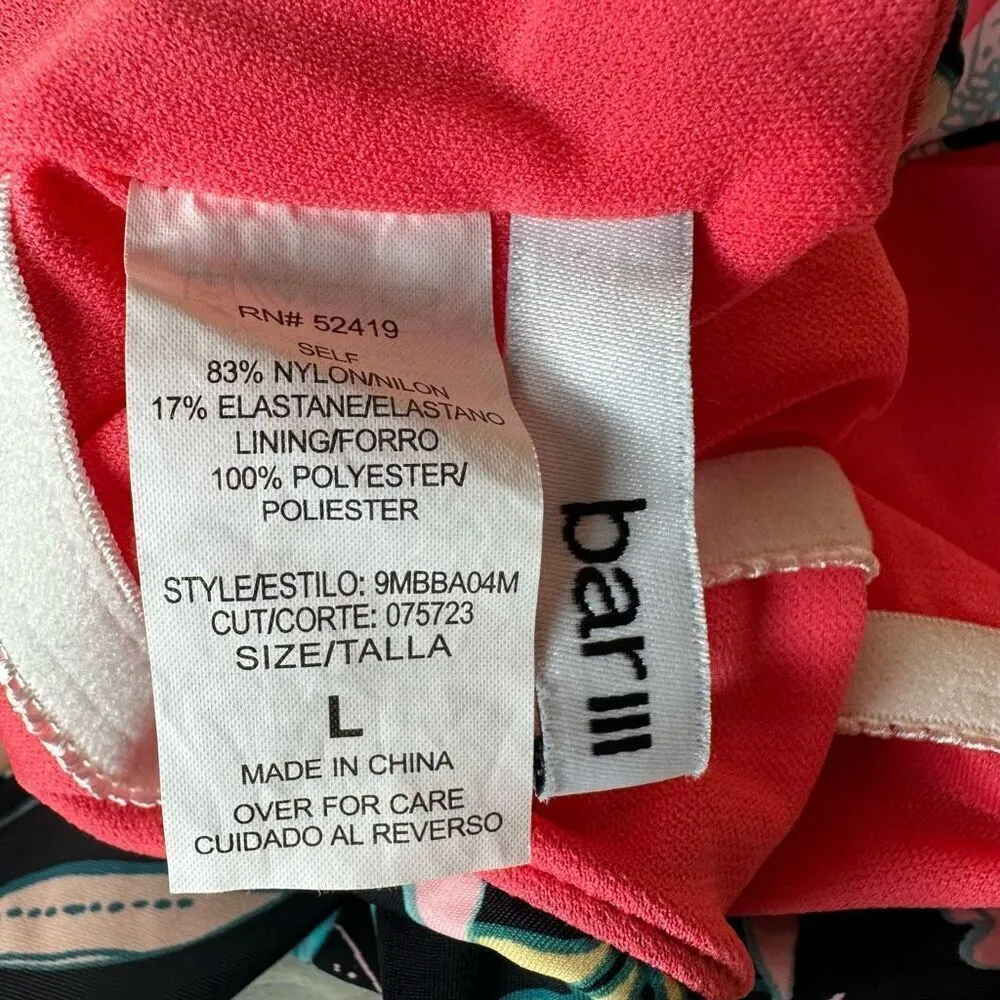 Bar Ill Rose Garden Twist Front Cut-Out Black Floral Halter One-Piece Swimsuit M - Image 3