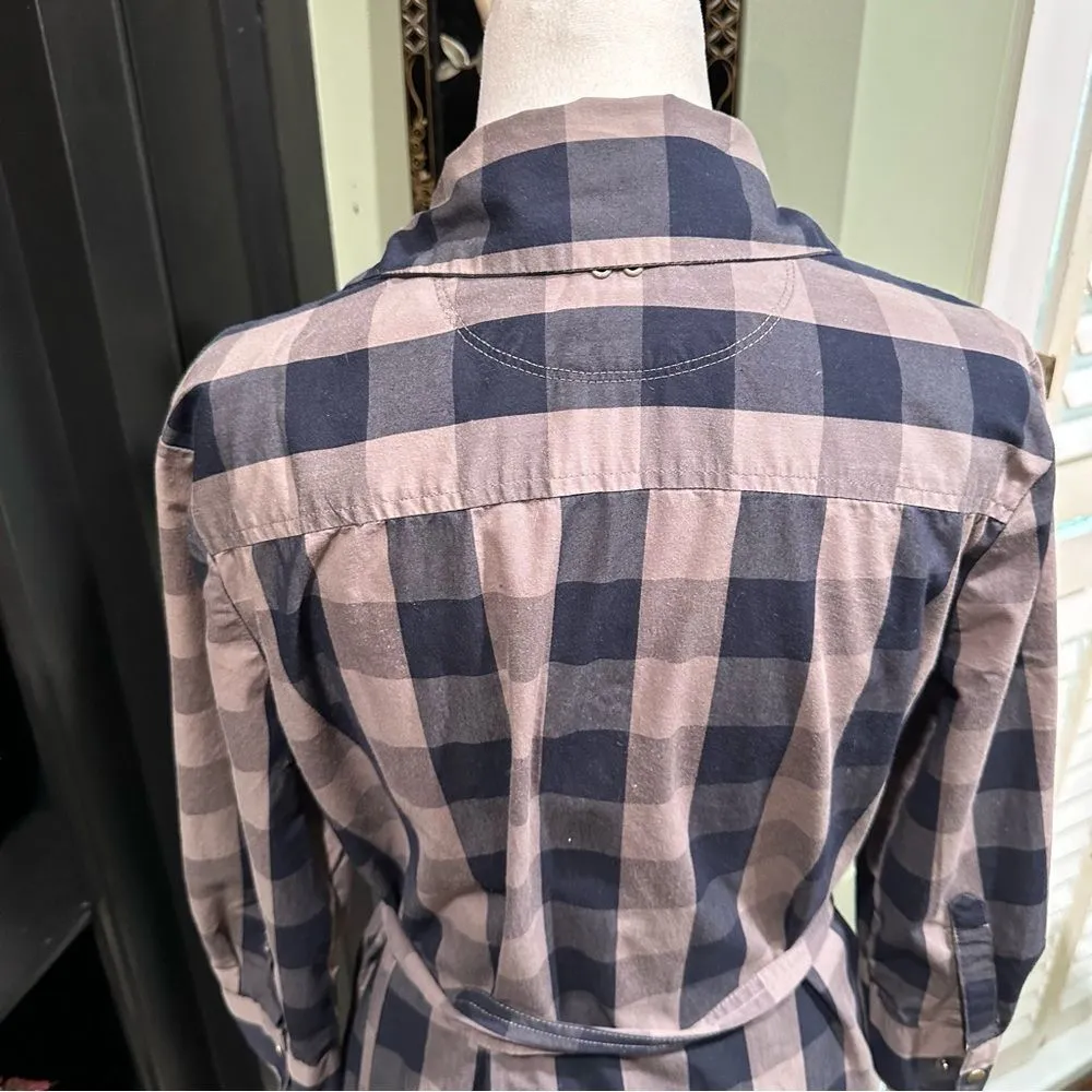 Converse One Star Plaid Button Down Shirt Dress Size Large - Image 7