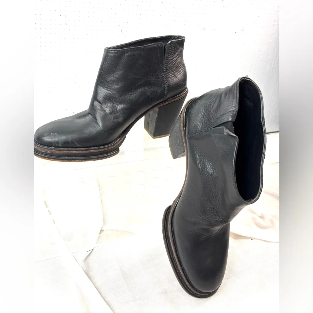 Rachel Comey 9 Genuine Leather Pull On Platform Ankle Boots in Black - Image 3