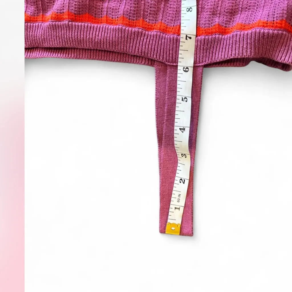 The Loft Outlet Small Ribbed Knit Tank Top Purple Pink Red Coral Striped Chevron - Image 7