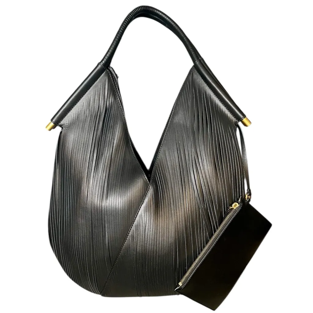 Donna Karan Laser Cut Oversized Hobo Baldwin Shoulder Bag w/ Matching Pochette - Image 2