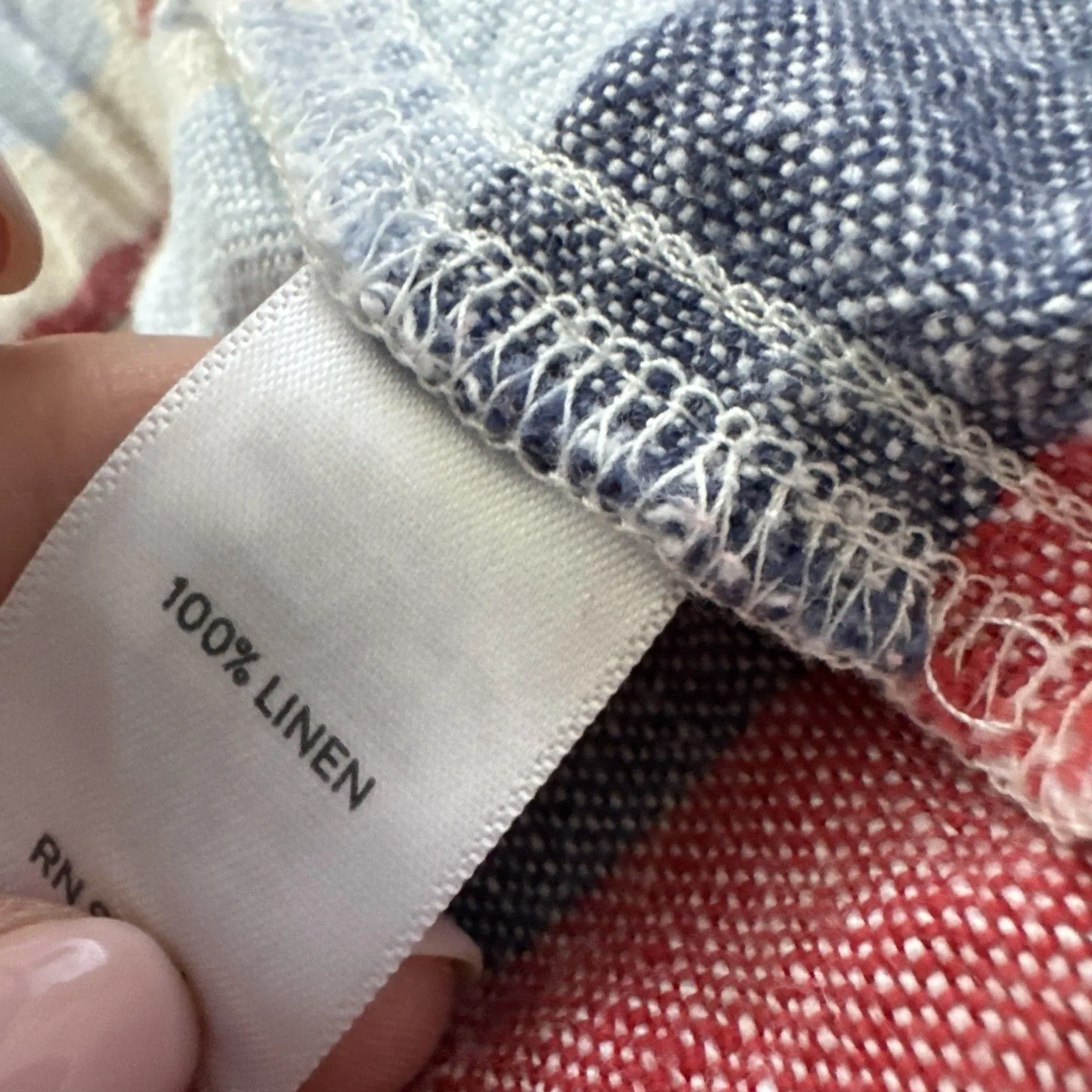 J.Jill Love Linen Striped Shorts Women's Size M Boho Linen Pockets drawstring Blue Size M - Image 3