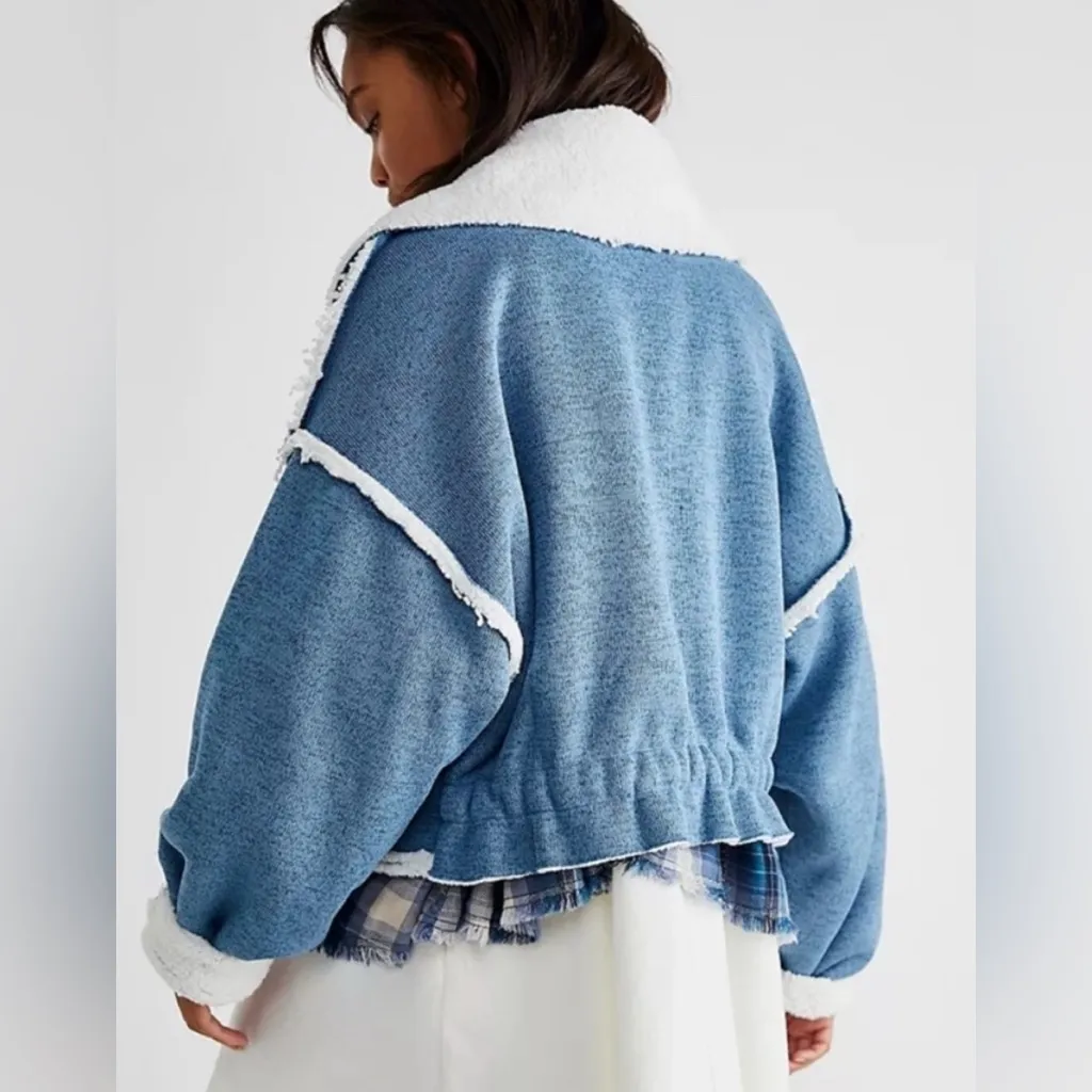 FREE PEOPLE Josephine Fleece Lined Jacket In Blue - Image 2