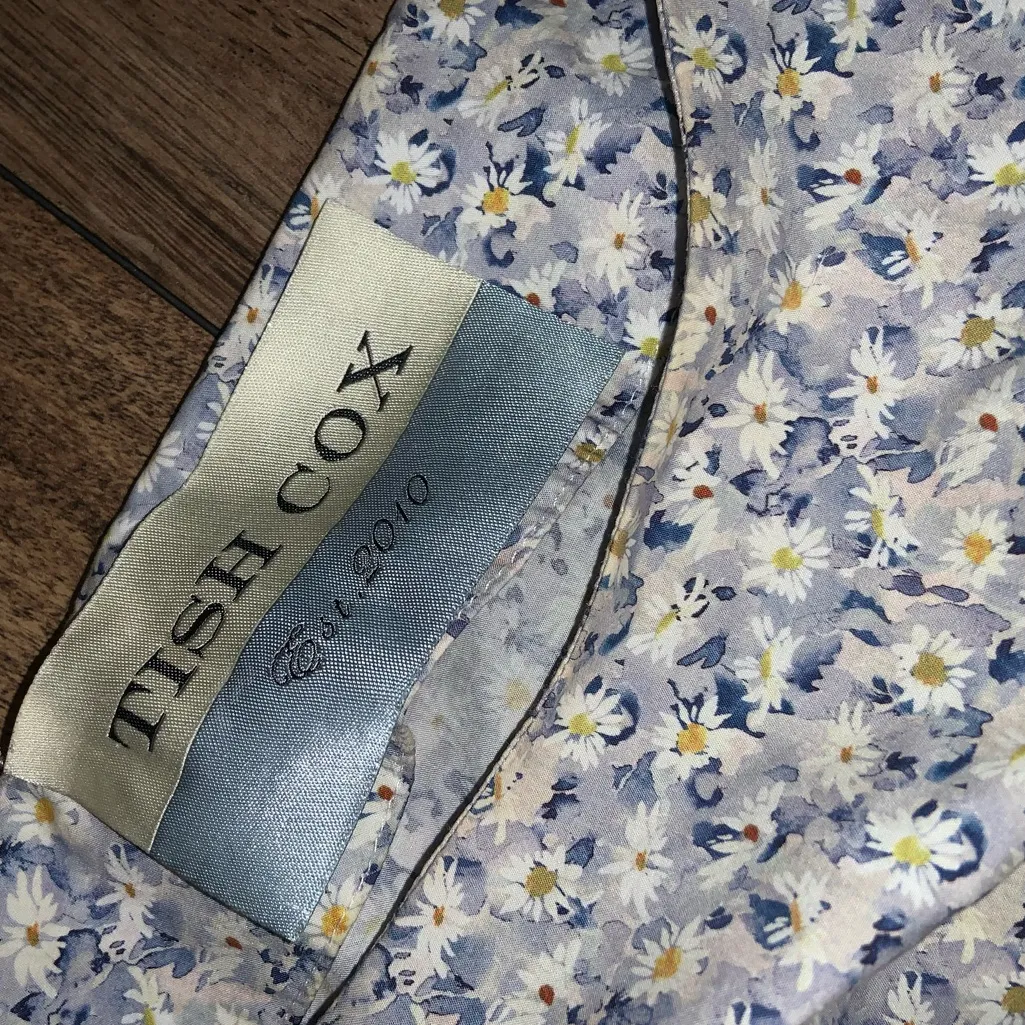 Tish Cox floral daisy ruffle blouse $380 classic cotton fall casual cottage White - Image 3