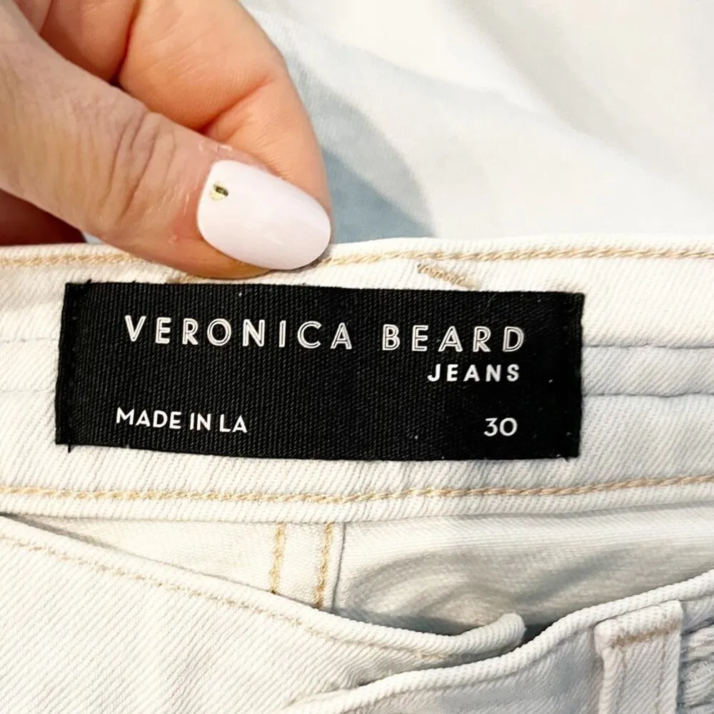 Veronica Beard Grant Braided Waist Extra High Rise Wide Leg Jeans Aspen Blue 10 - Image 3