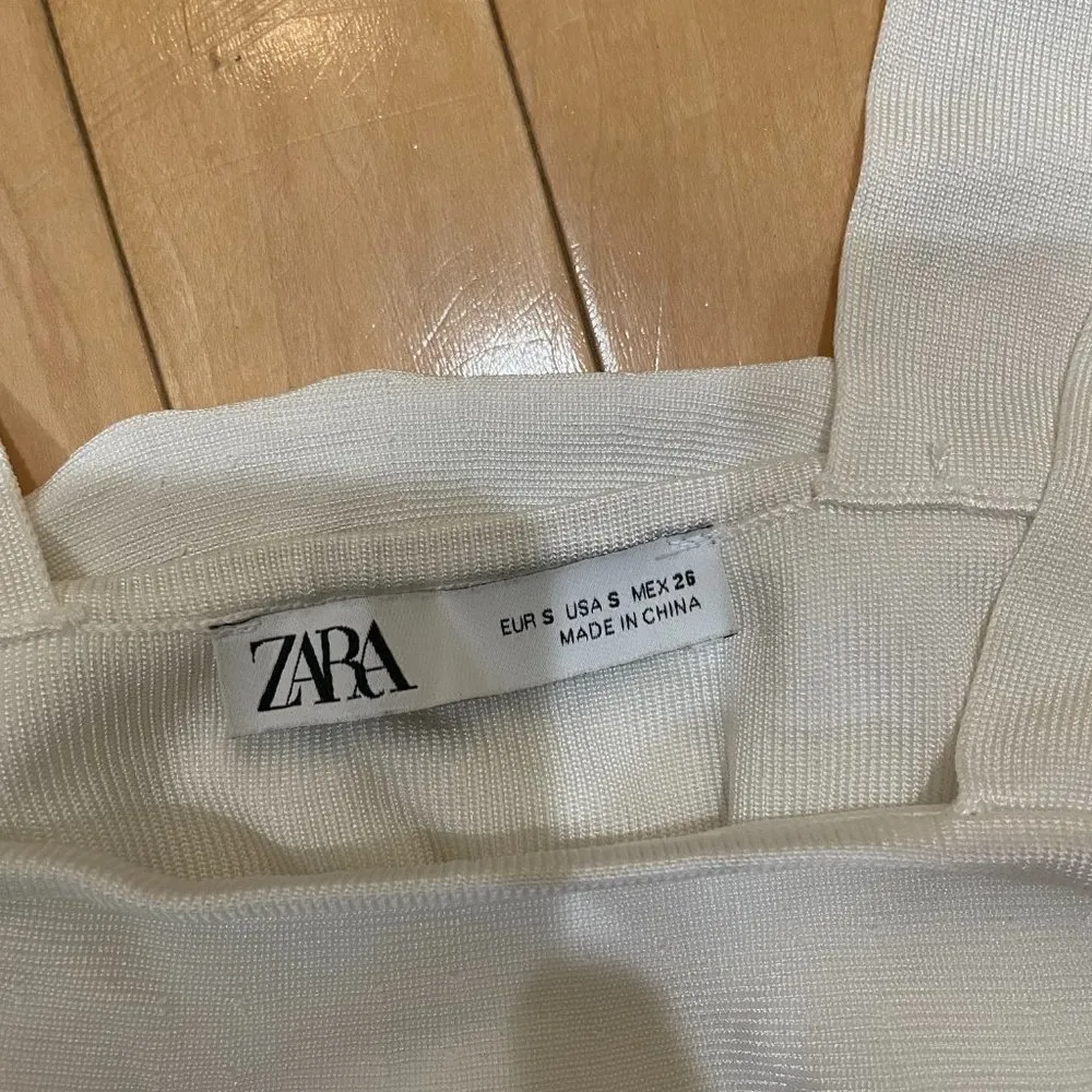 ZARA Ruffle Crop Knit Tank - size small - Image 3
